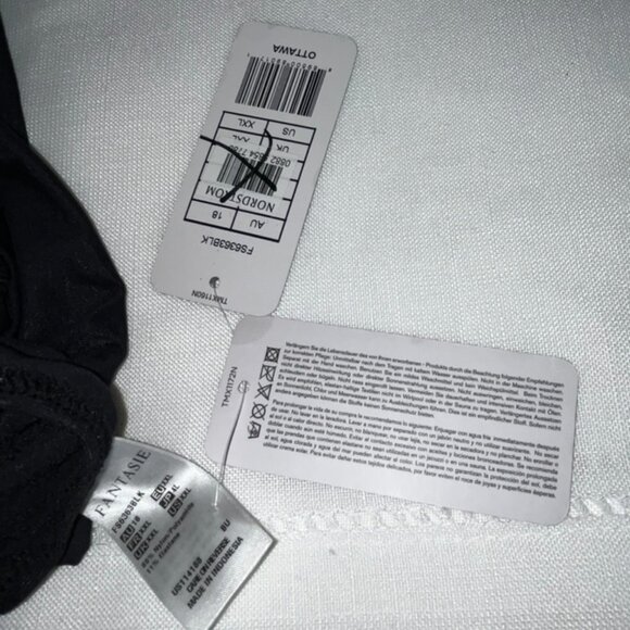 NWT fantasie Ottawa Deep Gathered Bikini Brief in Black Size XXL - Picture 8 of 9